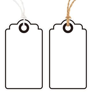 Anwyll Gift Tags With String Attached,100pcs Personalized Black Hanging Paper Gift Wrap Tags,white Gift Bag Tags,blank Gift Labels Tags for Present Birthday Wedding Baby Shower Christmas Party Favors